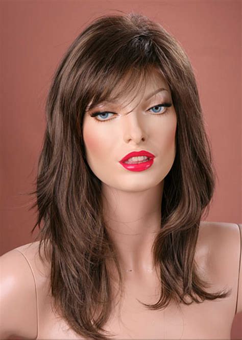 long fringe wig|shoulder length wigs with fringe.